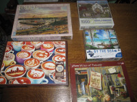 5 PUZZLES NO MISSING PIECES,ALL COMPLETE,ALL 1000 PIECE
