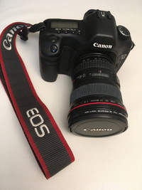 Canon 5D camera kit. Includes 17-40 mm wide angle lens, cable re