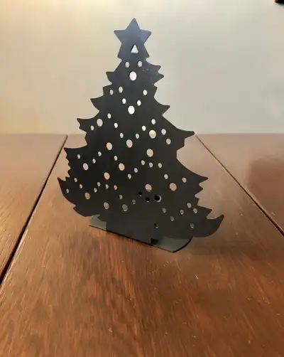 Black Metal Christmas Tree Taper Candle Holder Decoration , View more