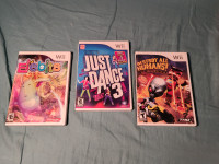 Jeux Nintendo wii just dance, elbits , destroy all humans 10$ ch