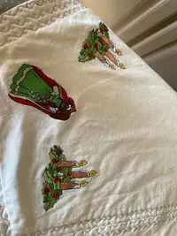 Christmas tree embroided tree skirt