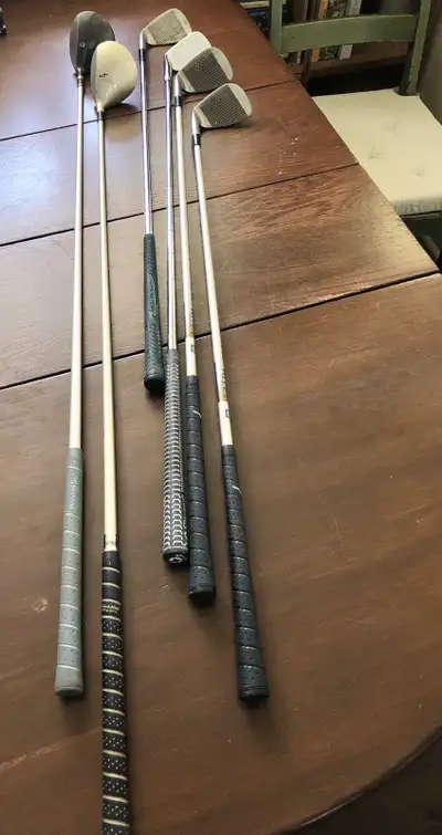 Assorted Vintage Golf Club Clubs Used Wedge Wood Iron, View more