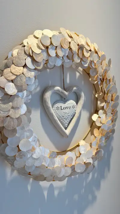 Shell Wreath and “Love” Decor, View more