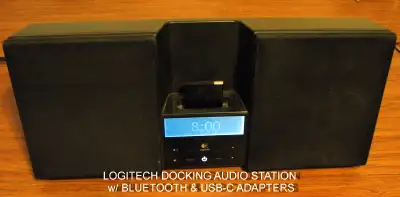 ✨✨BLUETOOTH LOGITECH DOCKING AUDIO STATION w/ USB-C ADAPTERS, View more