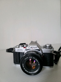 Canon AV-1  SLR 35mm  Film Camera W/ 50mm F/ 1 .8 Lens 