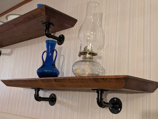 Rustic Pine Shelves on Pipe Brackets in Bookcases & Shelving Units in Markham / York Region - Image 2