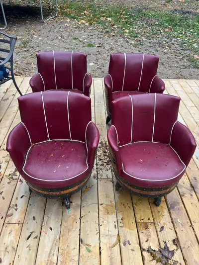 Vintage whiskey barrel pub table set , View more
