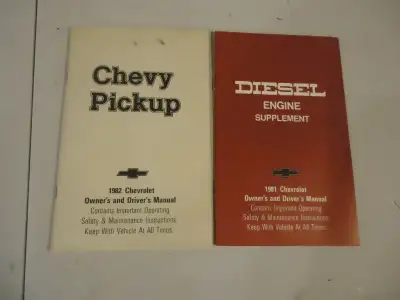1982 Chevy Pickup Owners Manual. VG. Can Mail in Canada, View more