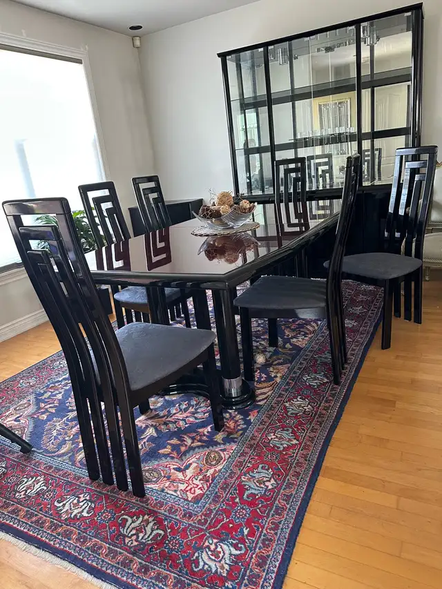 Dinning Room Table and Glass China Cabinet w/ High Gloss Cabinet in Dining Tables & Sets in Bedford - Image 5