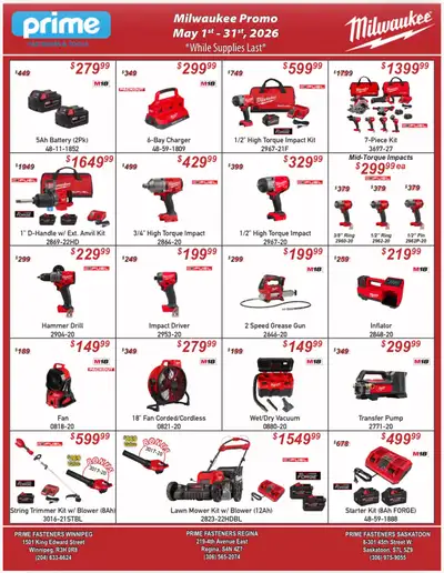Milwaukee & Dewalt Promos at Prime Fasteners & Tools, View more