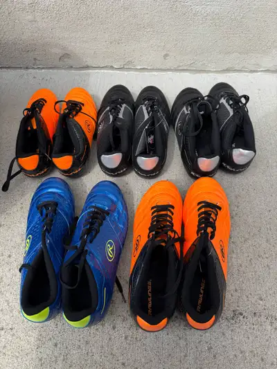 New soccor cleats sizes 8,9,10 all 5 pairs $50, View more