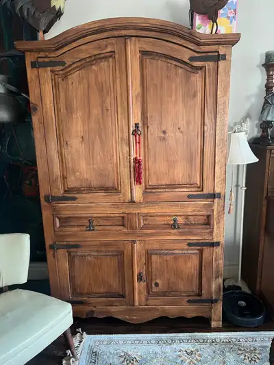 Retro Mexican Arched Entertainment cabinet, View more