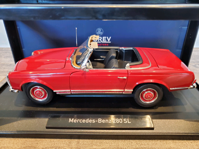 BNIB 183520 1:18 Diecast Norev 1969 Mercedes-Benz 280 SL Convertible Red Includes Removable Soft Top
