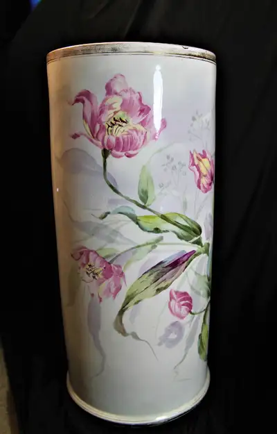 ANTIQUE ROYAL BONN HANDPAINTED UMBRELLA STAND, View more