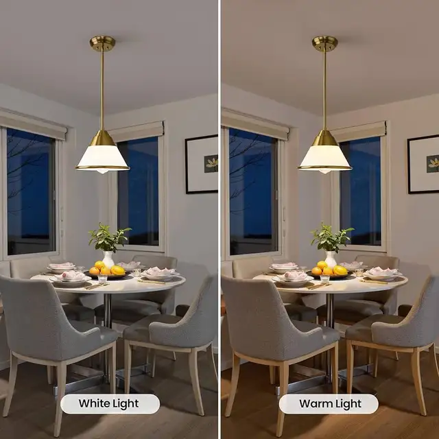 9.4” Cone Milk Glass Pendant Light Fixture, Gold in Indoor Lighting & Fans in Markham / York Region - Image 10