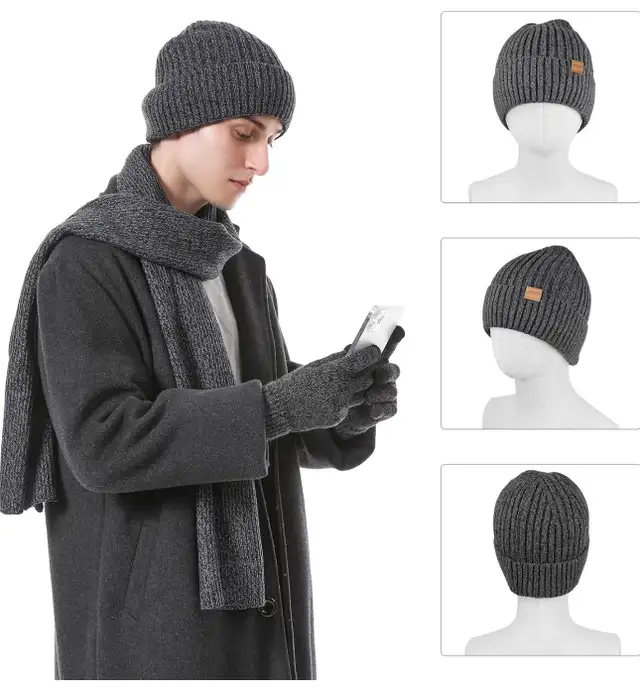 Honnesserry Winter Knit Scarf, Beanie & Touchscreen Gloves Set in Other in Oshawa / Durham Region - Image 7