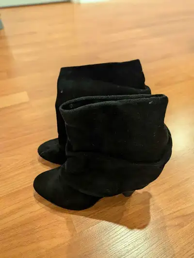 Steve Madden Black Suede Slouchy Ankle Boots, View more