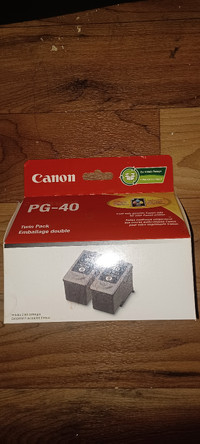 Canon printer ink, black, PG-40, 2pk new