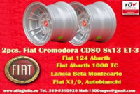 4 pcs. wheels Fiat CD66 8x13 ET-3 124 Spider, Coup