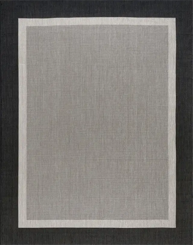 Eco Solid Border Black 9 ft. x 12 ft. Indoor/Outdoor Area Rug in Rugs, Carpets & Runners in City of Toronto - Image 4