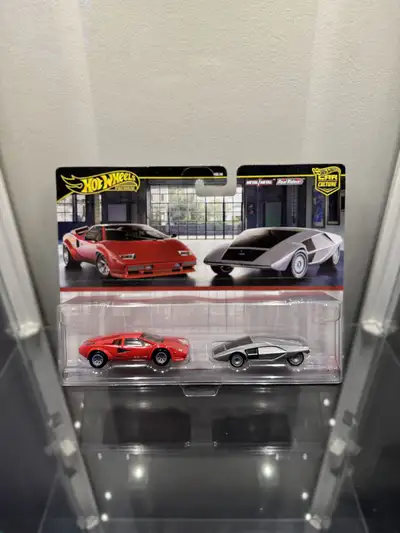 Brand new Hot Wheels Premium Car Culture Lamborghini Countach LP5000 QV & Lancia Stratos Zero double...