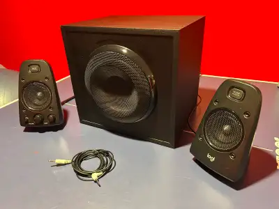Clear, thunderous sound. Excellent condition, works like new. System retails for $250 plus tax.