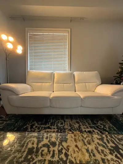 AMAZING DEAL – Modern White Leather Couch, View more