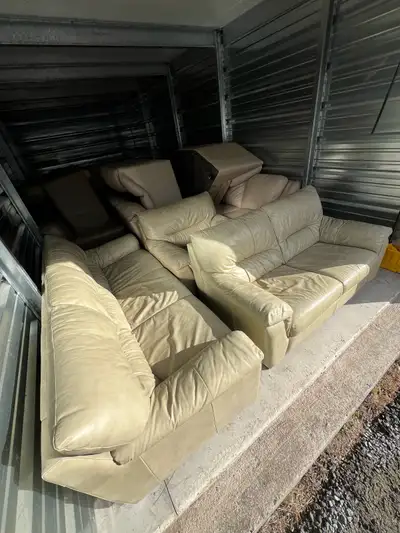 Genuine Leather Couch Set DELIVERY AVAILABLE, View more