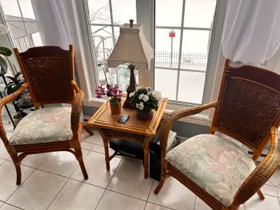Wicker Chairs and table, View more