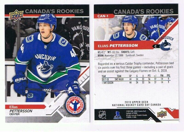 NATIONAL HOCKEY CARD DAY … CANADA … 2019 … PACK ... PETTERSSON ? in Arts & Collectibles in City of Halifax - Image 2