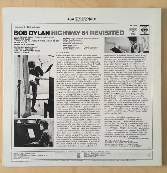 Bob Dylan 1965 LP record album Highway 61 Revisited vinyl in CDs, DVDs & Blu-ray in Markham / York Region - Image 3