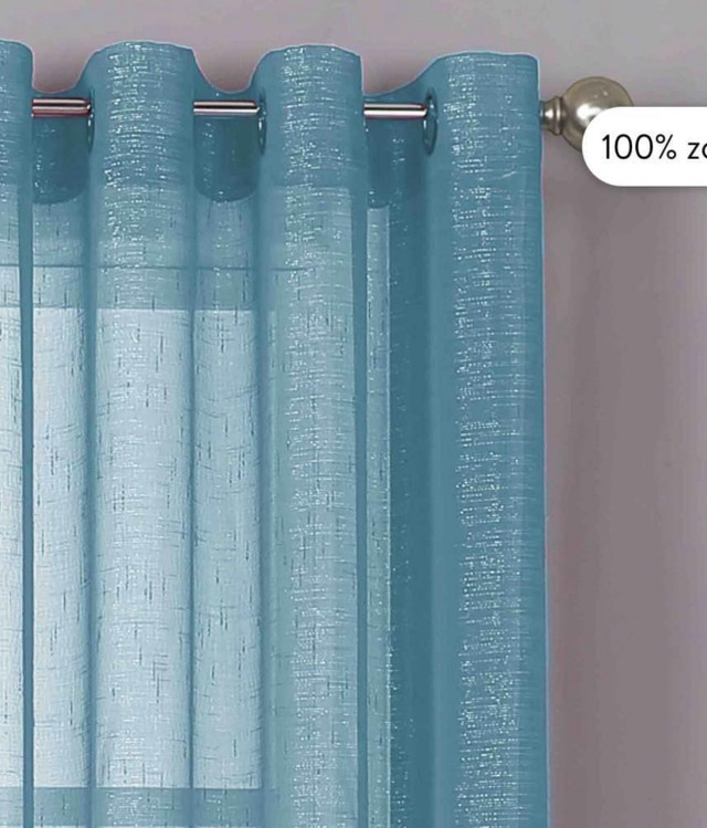 Regal Home Collections Whittier Metallic Sheer Grommet Curtain-2 in Window Treatments in Kitchener / Waterloo - Image 2