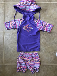 Toddler UV Skinz Sunny Swim Set with Reversible Sun Hat –Size 2T