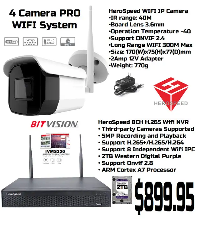 Professional Grade Long Range WIFI Security Camera System