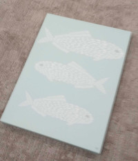 Turquoise Fish Print Wrapped Canvas