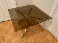 Square glass top side table 