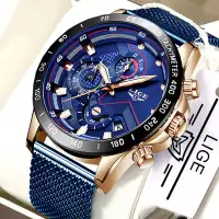 LIGE Fashion Mens Watches Top Brand Luxury WristWatch Quartz Clo
