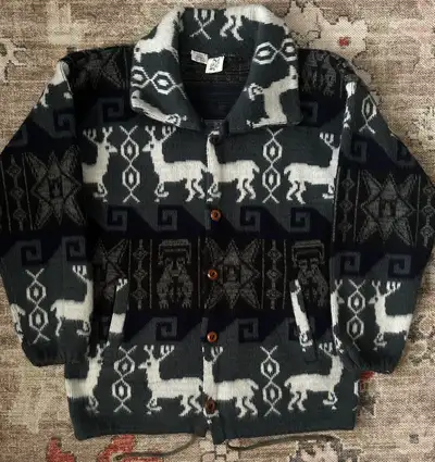[Vintage] Andes Artesania Hand Knit Wool Blend Jacket - Medium, View more