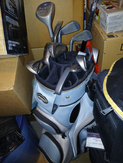 Golf Clubs and Bag. The bag is light and in good shape. the clubs are older but still work nicely. A...