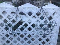 Green Metal Hanging Plant Baskets. (2)