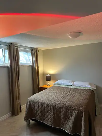 Bright and spacious private bedroom available for rent in a 2-bedroom basement apartment. The second...