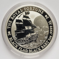 Tuvalu 2020 Black Flag Black Bart The Royal Fortune 1 oz Silver