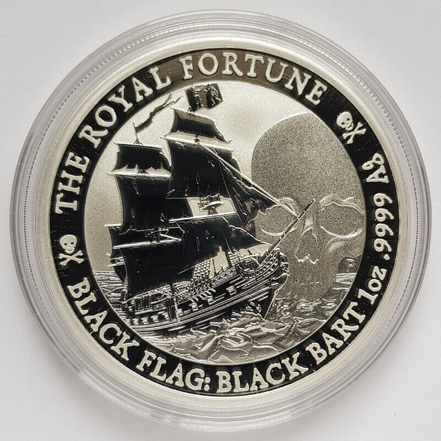 Tuvalu 2020 Black Flag Black Bart The Royal Fortune 1 oz Silver dans Art et objets de collection  à Ville de Montréal