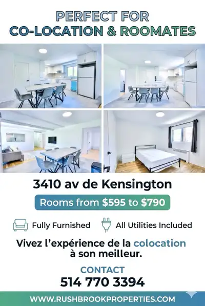 FULLY FURNISHED ROOMS FOR RENT – NDG / MONTREAL 3410 av de Kensington, Montreal Perfect for students...