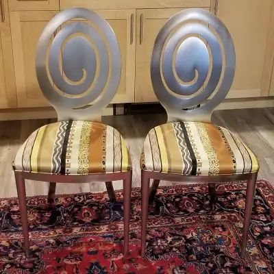 Selling a pair of designer kitchen chairs by Ethan Allen. Part of the Radius collection, introduced...
