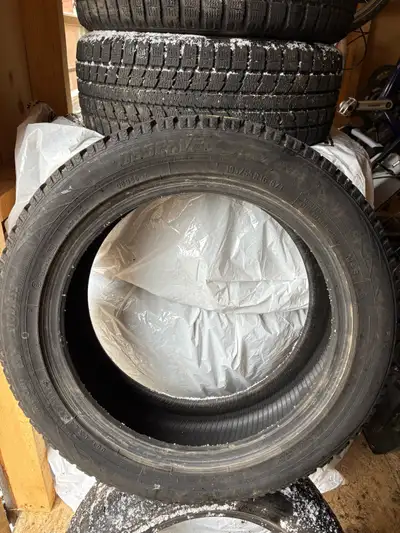 4 x 195/55R16 87T. At least 2 seasons wear left. If ad is up, they’re available.