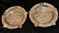 A incredible pair of Vintage Silver Plated Ashtrays from England