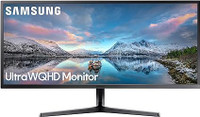 SAMSUNG 34-Inch Ultrawide Gaming Monitor on Adjust Desk Mount