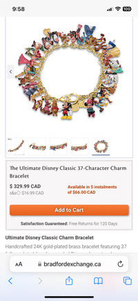 Bradford Exchange Disney Ultimate Charm Bracelet.