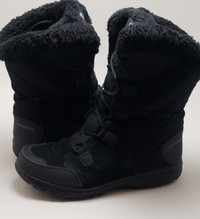 Columbia Black Waterproof Laces Boots Faux Fur Womens 7.5